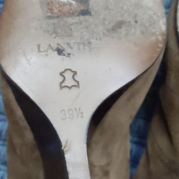 Lanvin ballerina taupe suede wedges - Picture 7 of 7